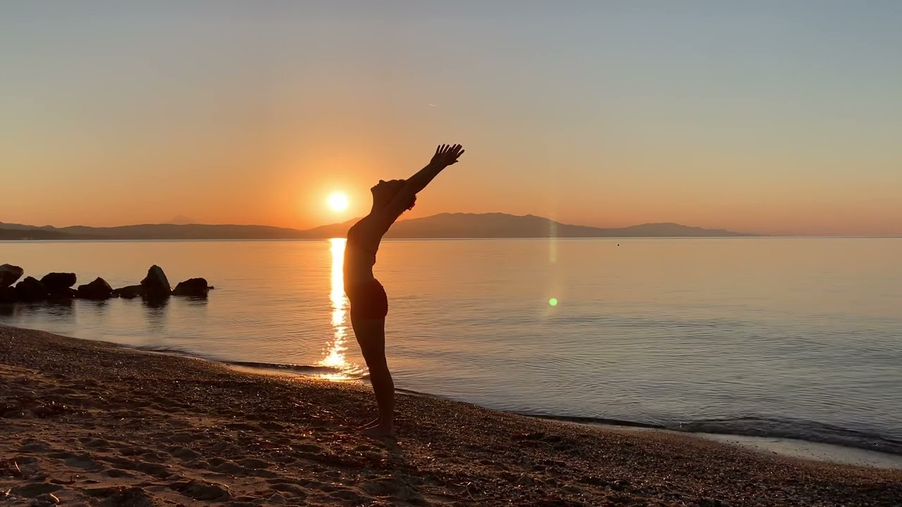 5 min Good morning yoga, Surya Namaskar at sunrise