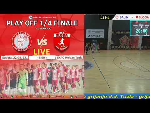 Golovi  FC Salines Tuzla City -- MNK Sloga GVU   Play off  četvrt finale 1  utakm  22 04 2023    NFS