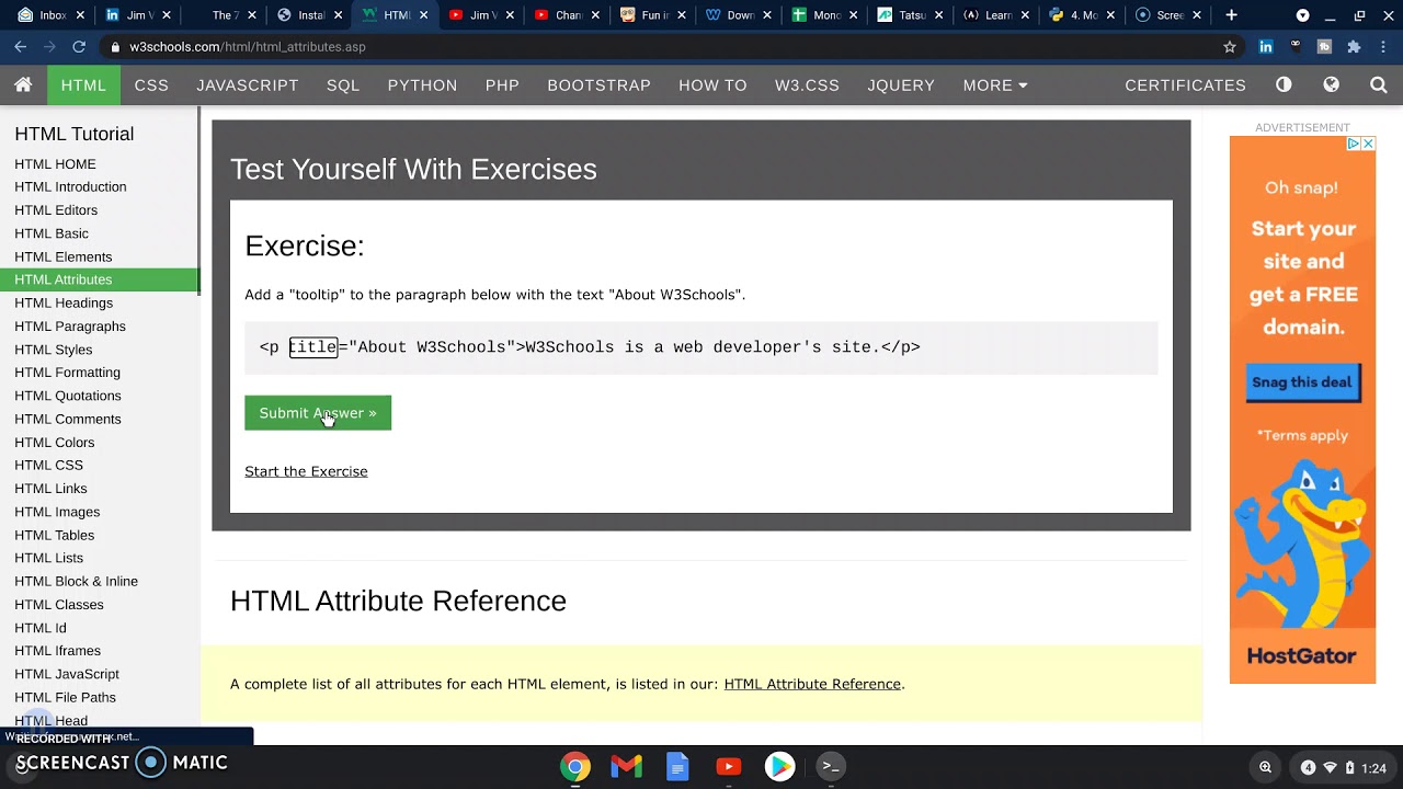 Learn HTML Attributes 4 - Exercises