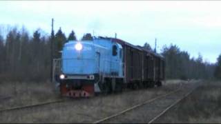 preview picture of video 'Усть-Луга и ТГМ4-2144 с поездом'