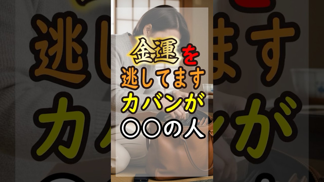 【金運】カバンが重い人は要注意！お金に嫌われる「手放せない心」を軽くして、幸運を呼び込む魔法の習慣