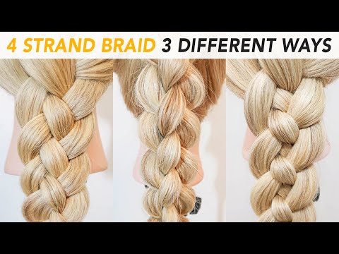 4 Strand Braids 3 Different Ways - Unique Braids For Everyday Hairstyles - Quick & Easy Braids