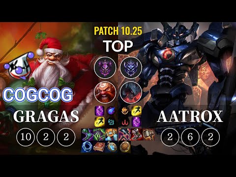 RJ Cogcog Gragas vs Aatrox Top - KR Patch 10.25