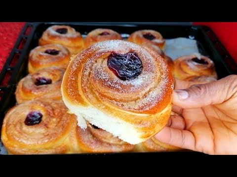 Soft Airy Buns With Jam! Easy to Make Thanksgiving Buns, Incredibly Soft and Delicious