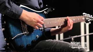 Video thumbnail for Music Man John Petrucci BFR 7 Electric Guitar Bahama Blueburst Flame Maple by Musician's Friend