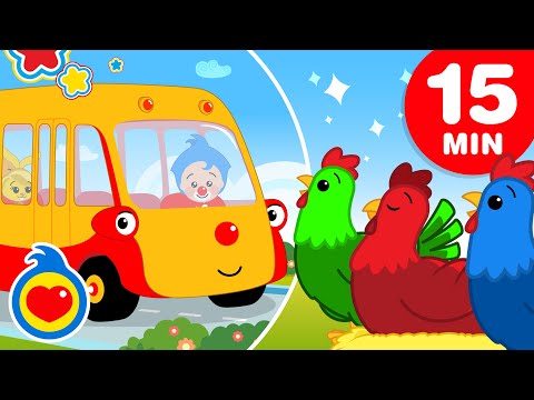 As Rodas do Bus 🚌 🤡 e + Músicas Infantis para Aprender (15 Min) | Um Herói do Coração ❤️