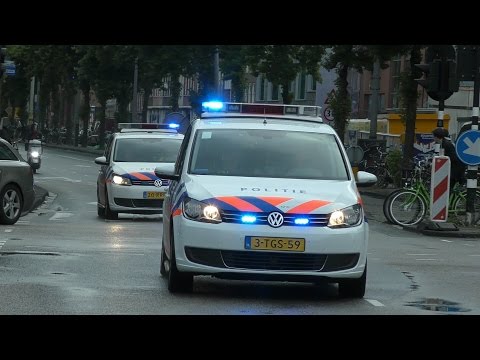 2X Politie met Spoed onderweg naar een Melding in Amsterdam