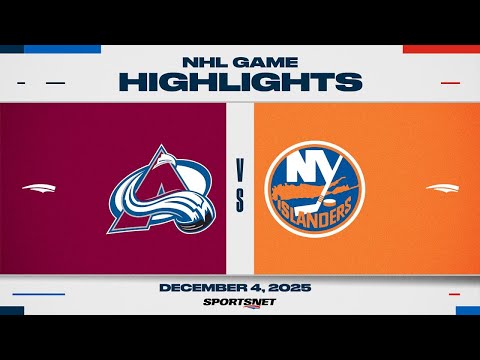 NHL Highlights | Avalanche vs. Islanders - December 4, 2025