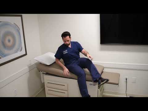 Demonstration of exercises to do immediately after ankle surgery for Dr. Ayzenberg's patients.