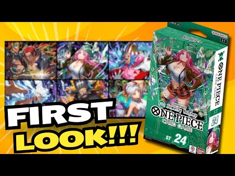 *LET'S HAVE A FIRST LOOK AT THE NEW ST-24 GREEN JEWELRY BONNEY STARTER DECK!!!*  One Piece Card Game