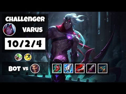 Varus Bot Lane 11.17 Challenger Gameplay Replay S11 (10/2/4) - OCE