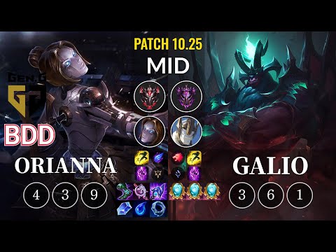 GEN Bdd Orianna vs Galio Mid - KR Patch 10.25