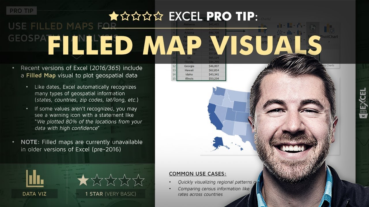 EXCEL PRO TIP: Filled Map Visuals