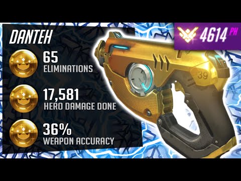 Danteh Rank 1 NA DPS Tracer - Insane Tracking! 65 elims! [ Overwatch Season 28 Top 500 ]