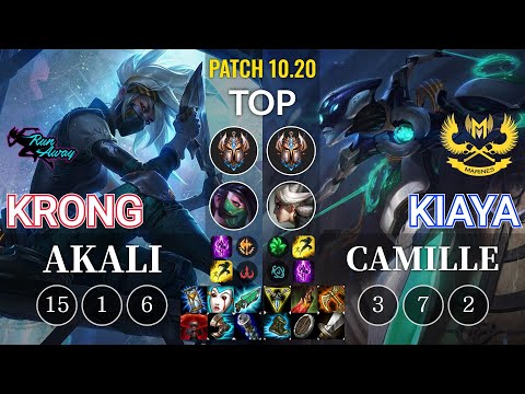 RNW KronG Akali vs GAM Kiaya Camille Top - KR Patch 10.20