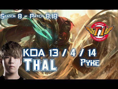 SKT T1 Thal PYKE vs MORGANA Supp - Patch 8.18 KR Ranked
