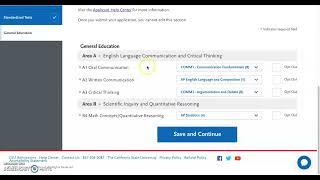 CSU Application: General Education