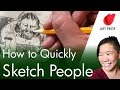 How To Sketch PEOPLE In Public Discreetly Quickly Shorts
