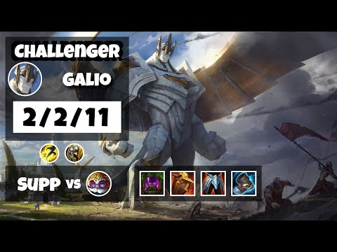 Galio vs Heimerdinger KOREAN Challenger SUPPORT (2/2/11) - v11.6