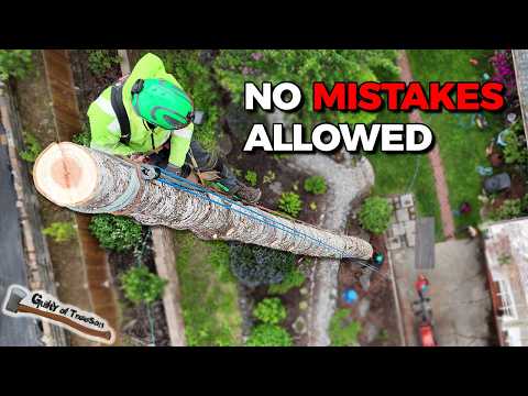 Removing A BIG FIR With ZERO Drop Zone!