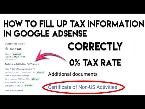 How to fill up tax information form W-8BEN correctly if you are outside United States for ADSENSE