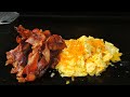How To Make Scrambled Eggs And Bacon On A Griddle Easy Beginner Griddle Breakfast