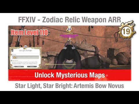 FFXIV Unlock Mysterious Maps - Star Light, Star Bright - Artemis Bow Novus (Item Level 110)
