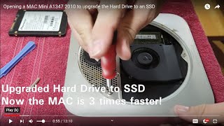 How to Open a MAC Mini A1347 2010 to upgrade the Hard Drive to an SSD