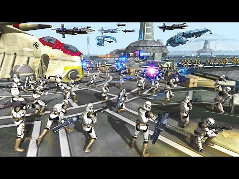 Droid Army INVASION of KAMINO DEFENSES! - Men of War: Star Wars Mod
