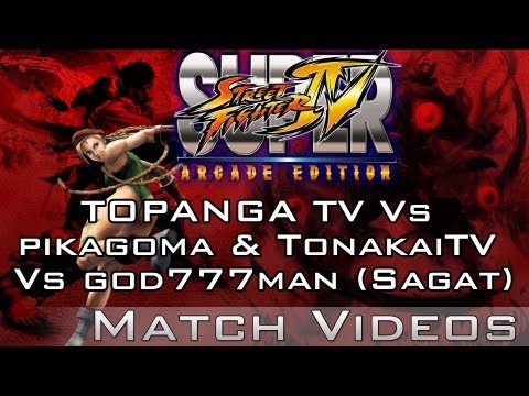 SSF4 AE 2012 TOPANGA TV (Akuma) Vs pikagoma (Abel) & TonakaiTV (Abel) Vs God777man (Sagat)