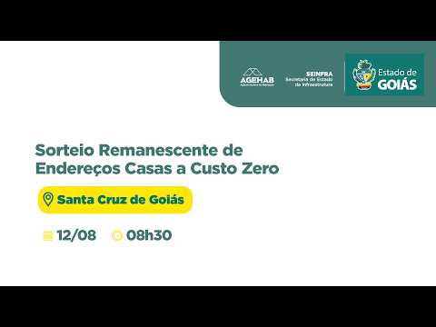 Sorteio Remanescente de Endereços - Santa Cruz de Goiás