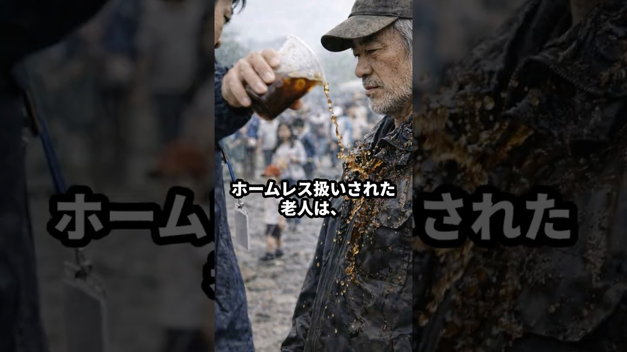 「家族連れが怖がる」と老人をホームレス扱いしたイベント責任者→ 数分後、老人の正体を知って顔面蒼白になった理由 #shorts