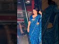 Chitra Tripathi Mam Ka New Office Chitratripathi Blue Saree Shorts
