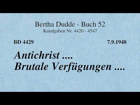 BD 4429 - ANTICHRIST .... BRUTALE VERFÜGUNGEN ....