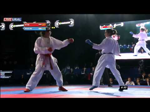 Attia Yassmin (EGY) - Warling Jenny (LUX) Gold medal fight Karate1 Premier League, Tyumen 2013