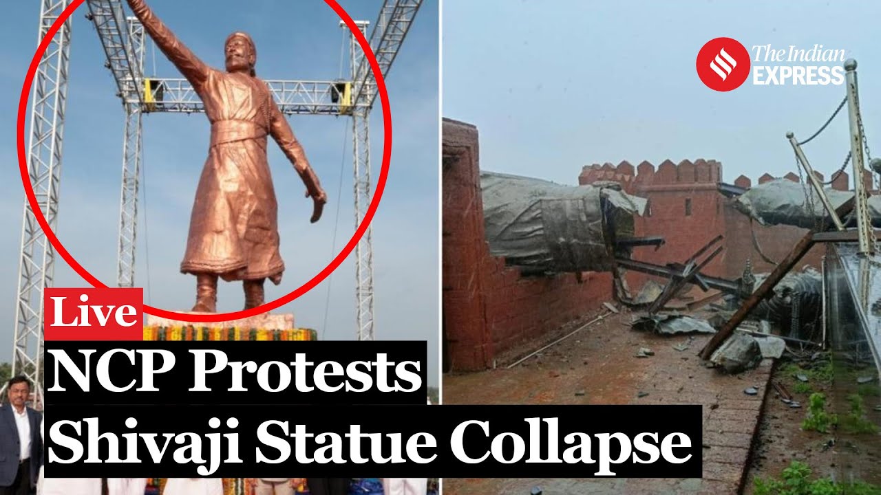 Shivaji Statue Collapse: NCP Leaders Protest Shivaji Statue Collapse In Maharashtra | LIVE