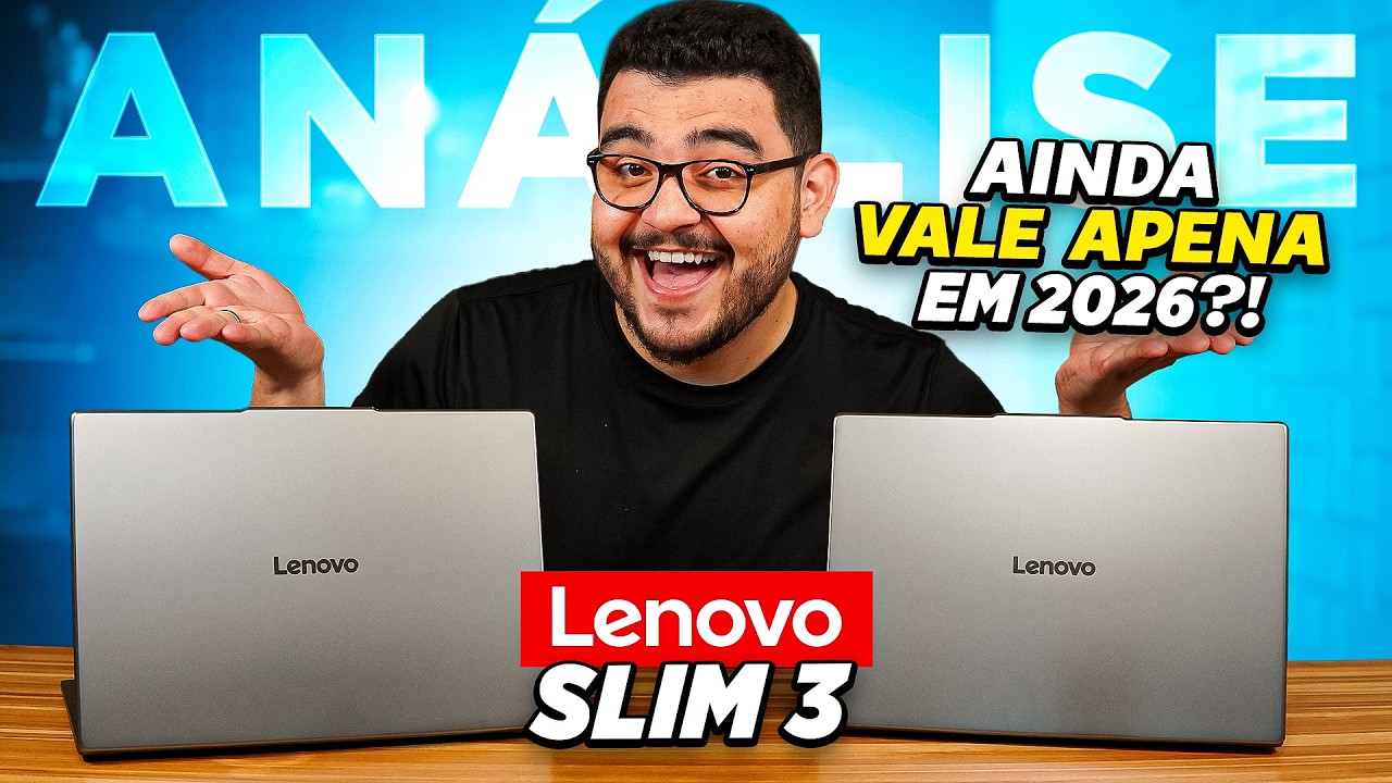 Miniatura da avaliação em vídeo de Notebook Lenovo Slim 3 Intel Core i3-100U 8GB RAM 512GB SSD 15.3 Polegadas Linux