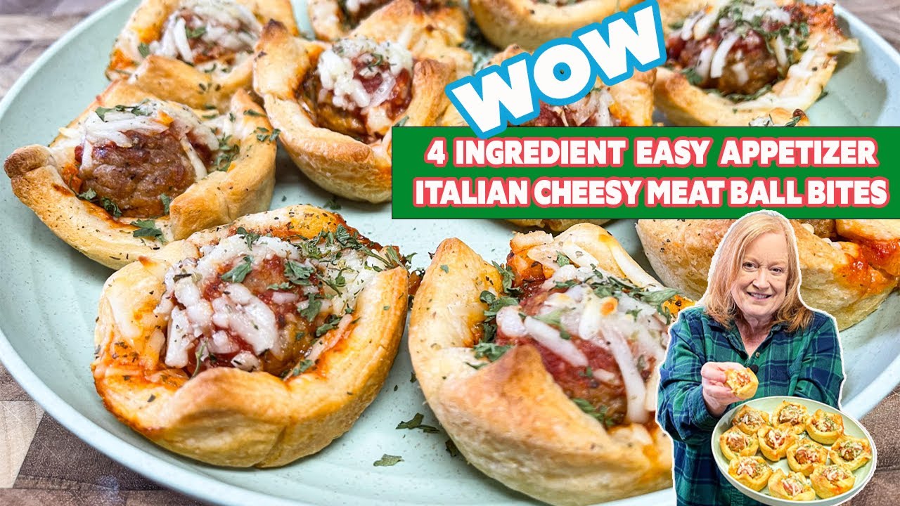CHEESY ITALIAN MEATBALL BITES 4 Ingredient Appetizer