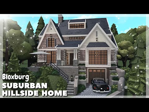 BLOXBURG: Suburban Hillside Home Speedbuild | Roblox House Build