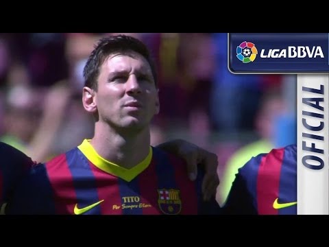 Moment of silence for Tito Vilanova in Camp Nou