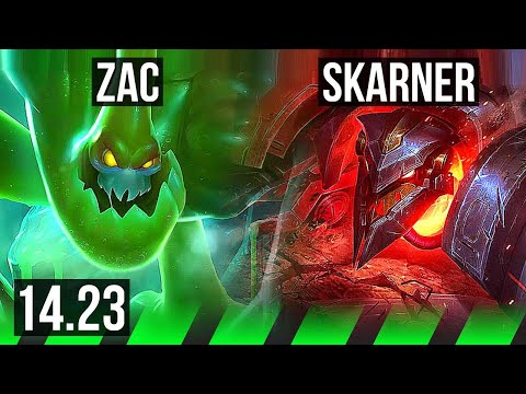ZAC vs SKARNER (JGL) | 1800+ games, Rank 8 Zac, 3/1/3 | KR Challenger | 14.23