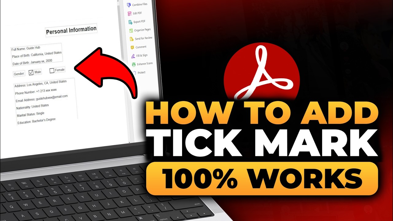 How To Add Tick Mark in PDF in Adobe Acrobat (FAST & EASY) | 100% WORKS | NO Yapping, To The Point!