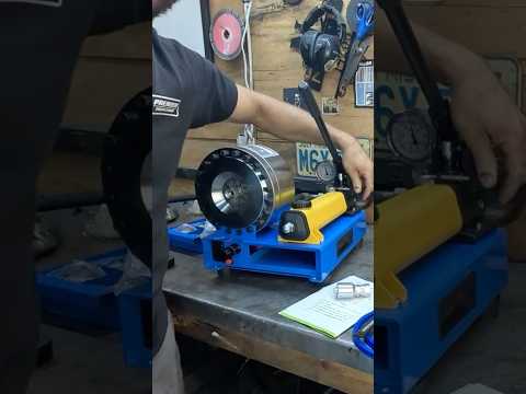 How fast is a manual hydraulic hose crimper? #diy #construction #mechanic