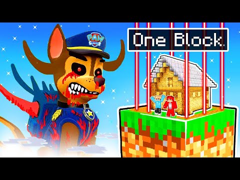 MUTANTEN CHASE PAW PATROL vs ONE BLOCK BASE! (Minecraft)