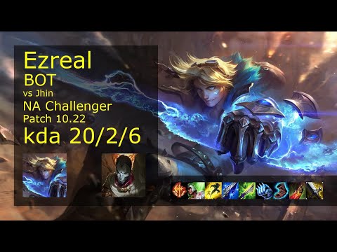 Ezreal ADC vs Jhin - NA Challenger 20/2/6 Patch 10.22 Gameplay