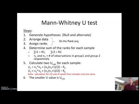 Bio3052  Mann Whitney U test