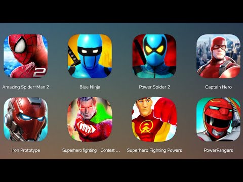 Amazing Spider Man 2, Blue Ninja, Power Spider 2, Captain Hero, Iron Prototype, Superhero Fighting