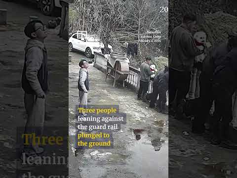 Terrace collapse sends three tumbling in Guizhou