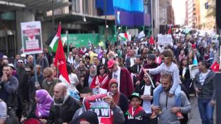 Thousands protesting in Sydney CBD (Australia) against Israeli atrocities in Palestine