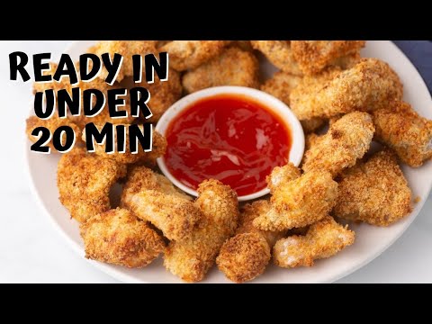 The secret to the most CRISPY air fryer chicken bites ever!